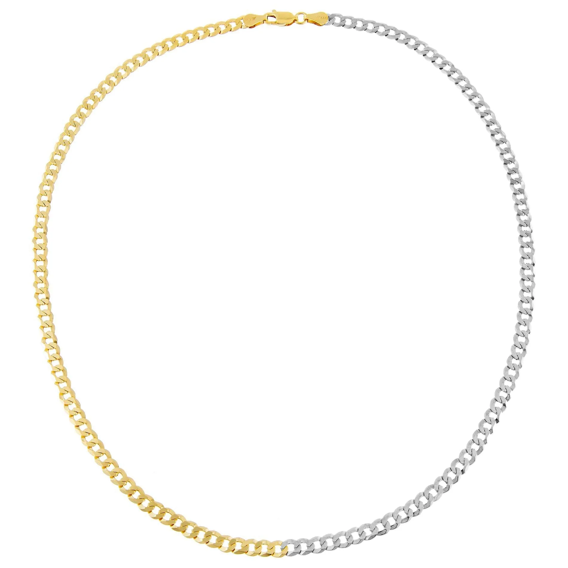 Two Tone Flat Curb Necklace