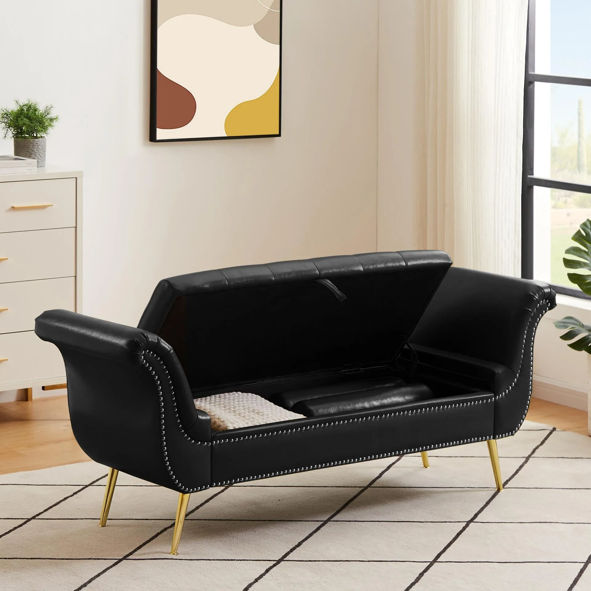Upholstered Bedroom Lounge Ottoman