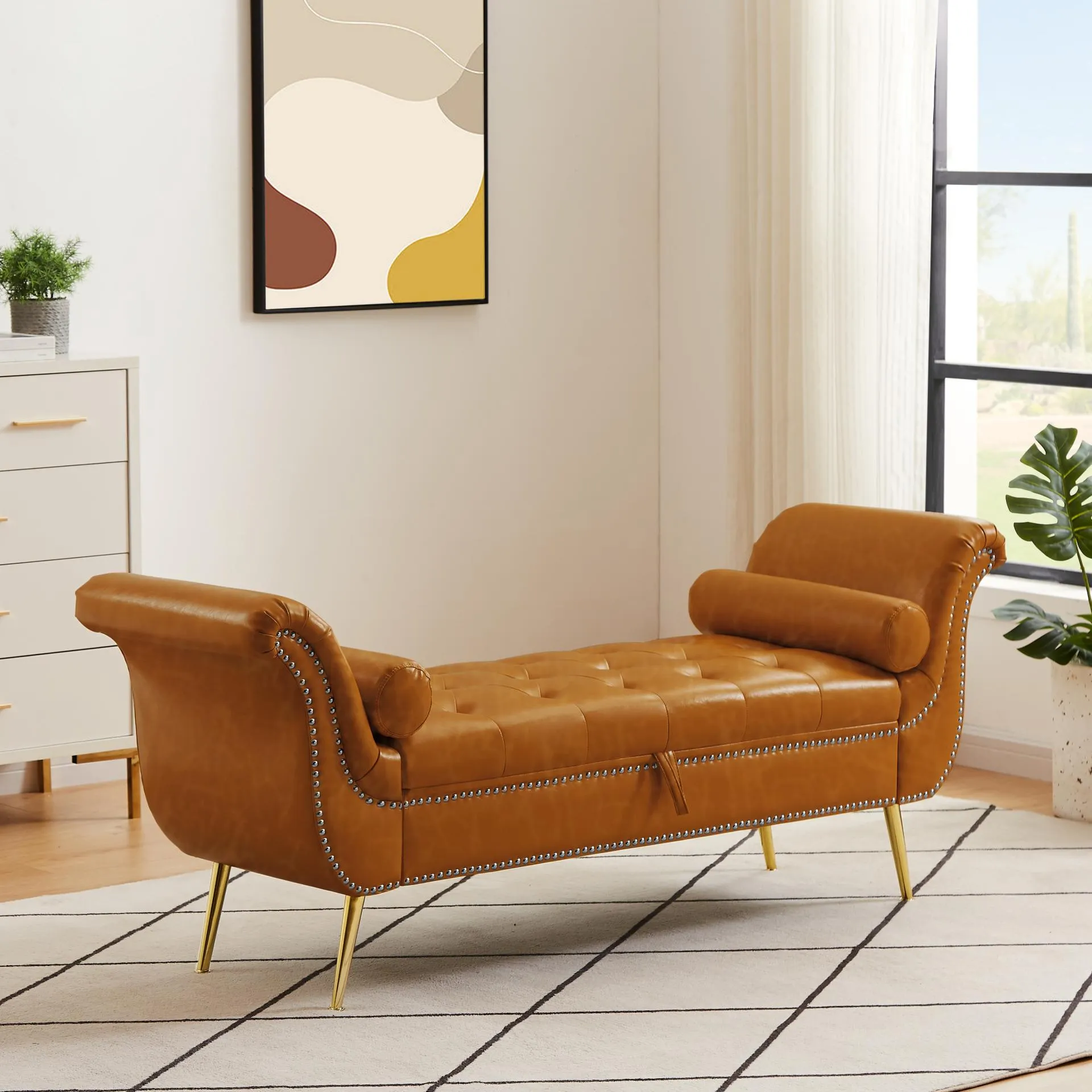 Upholstered Bedroom Lounge Ottoman