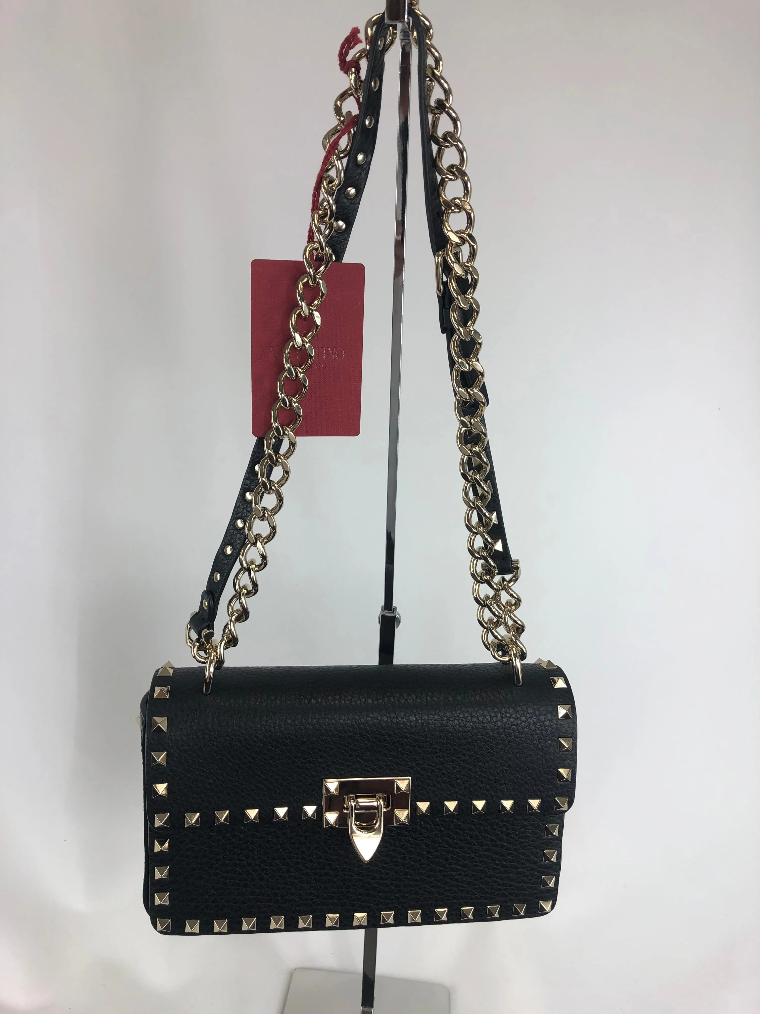 Valentino Garavani Rockstud Small Shoulder Bag in Black
