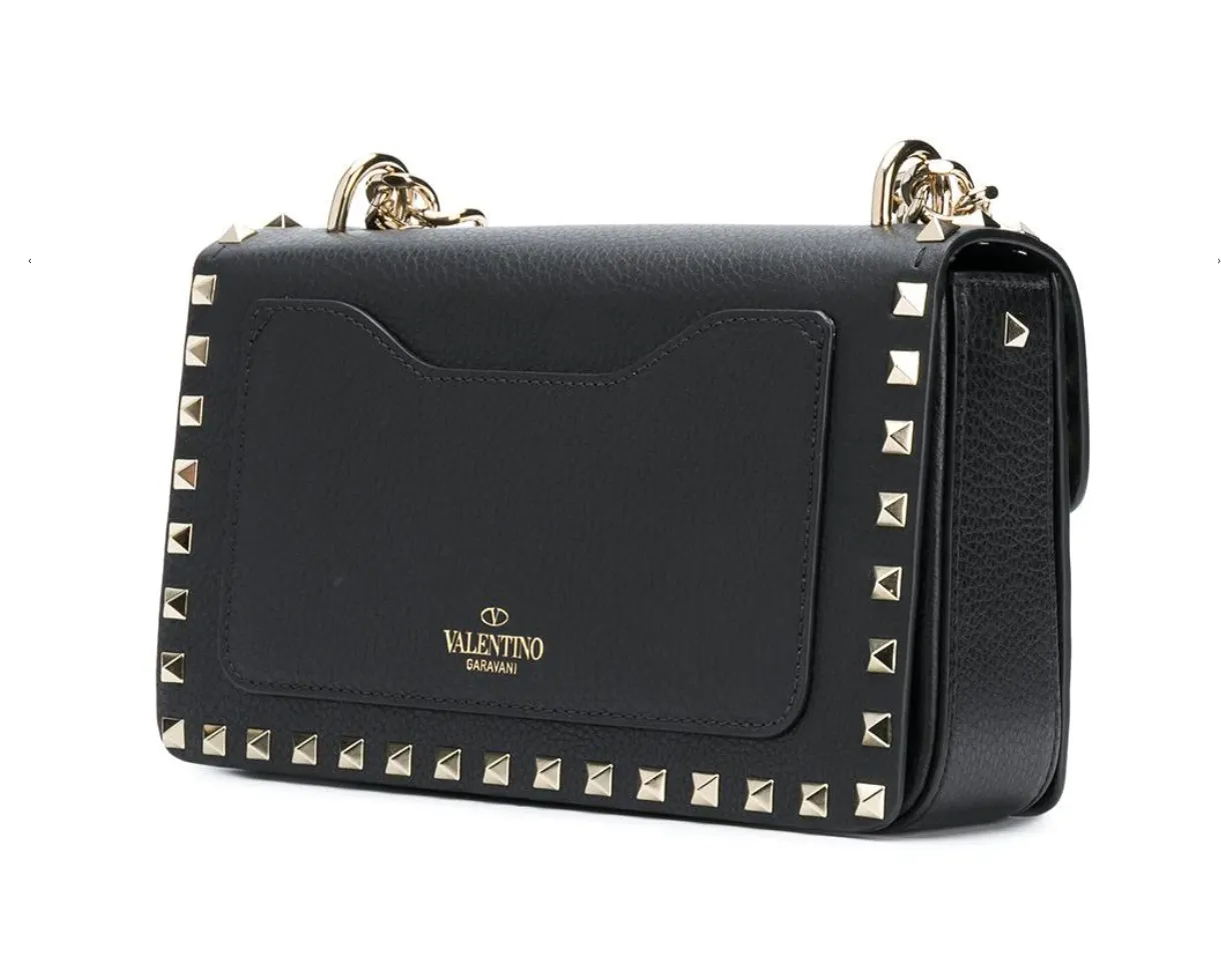 Valentino Garavani Rockstud Small Shoulder Bag in Black