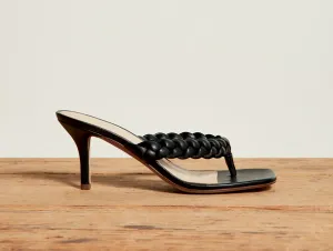 Veronica Beard - Marissa Kitten-Heel Braided Sandal - Black