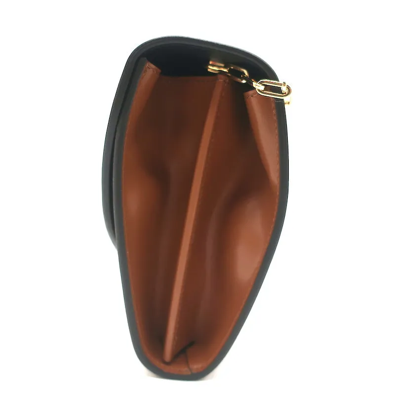 Victoria Beckham Half Moon Wallet on Chain Brown Leather Small Shoulder Bag