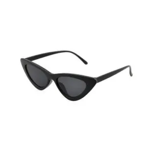 Vintage Plastic Frame Flat Lens Catty Sunglasses - Dark Slate Grey