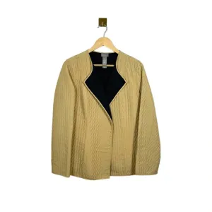 VINTAGE Sigrid Olsen Silk Quilted Open Jacket in Yellow Size M