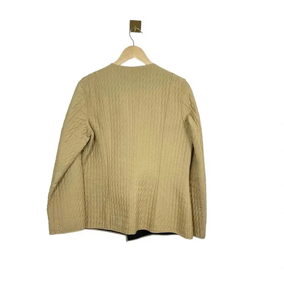 VINTAGE Sigrid Olsen Silk Quilted Open Jacket in Yellow Size M
