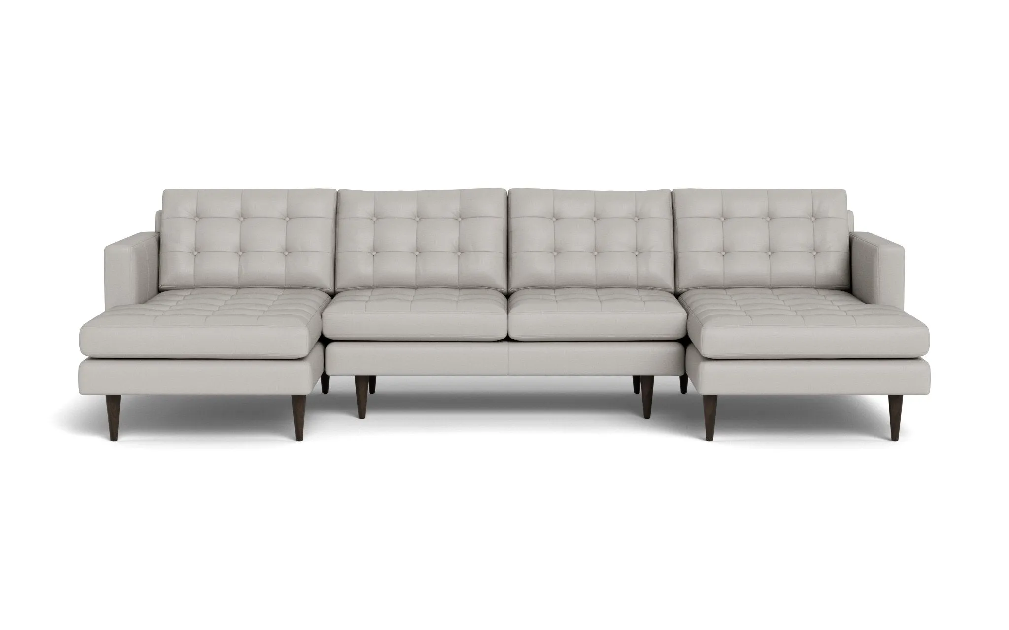Wallace 126" Leather Double Chaise U Sectional