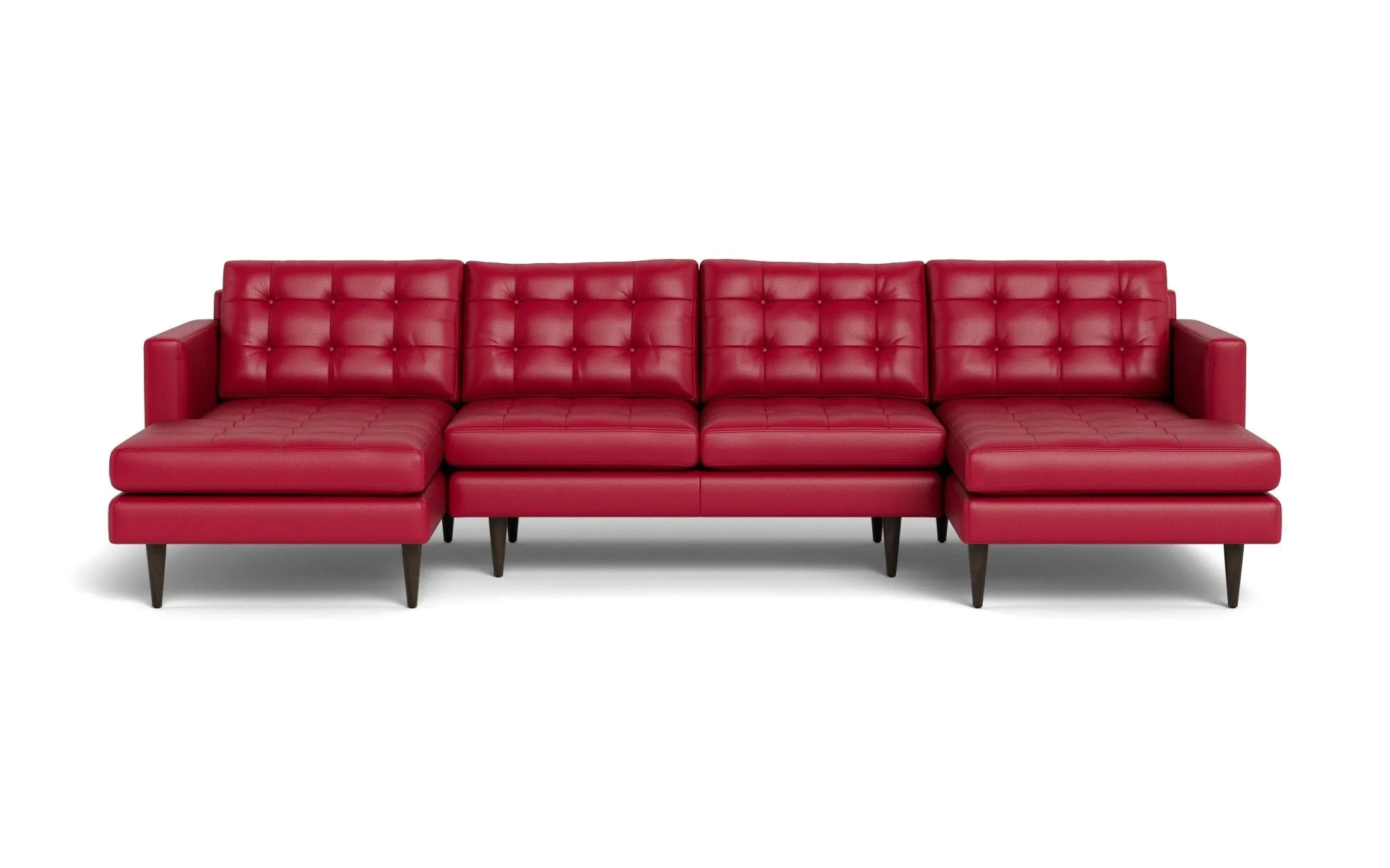 Wallace 126" Leather Double Chaise U Sectional