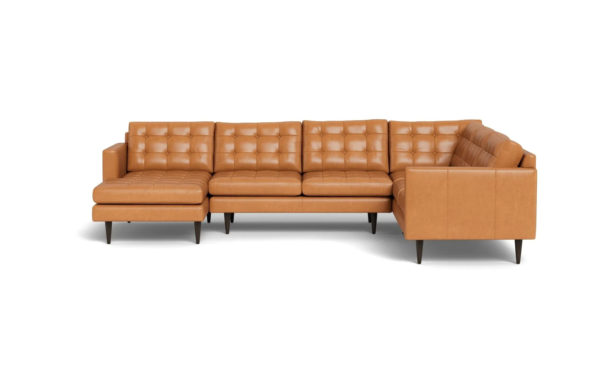 Wallace 131" Leather Corner Sectionals w. Left Chaise