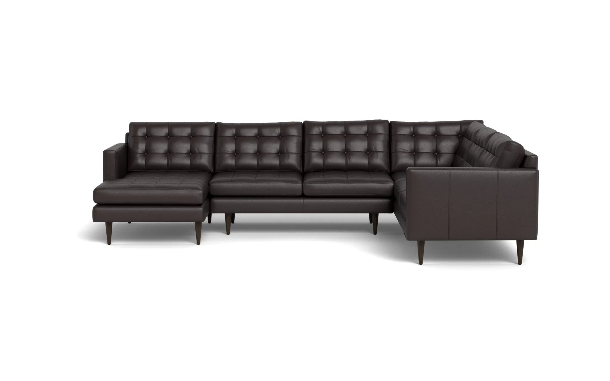 Wallace 131" Leather Corner Sectionals w. Left Chaise