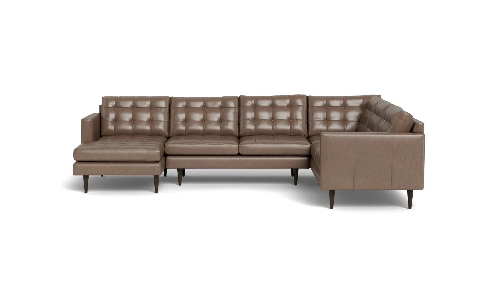 Wallace 131" Leather Corner Sectionals w. Left Chaise