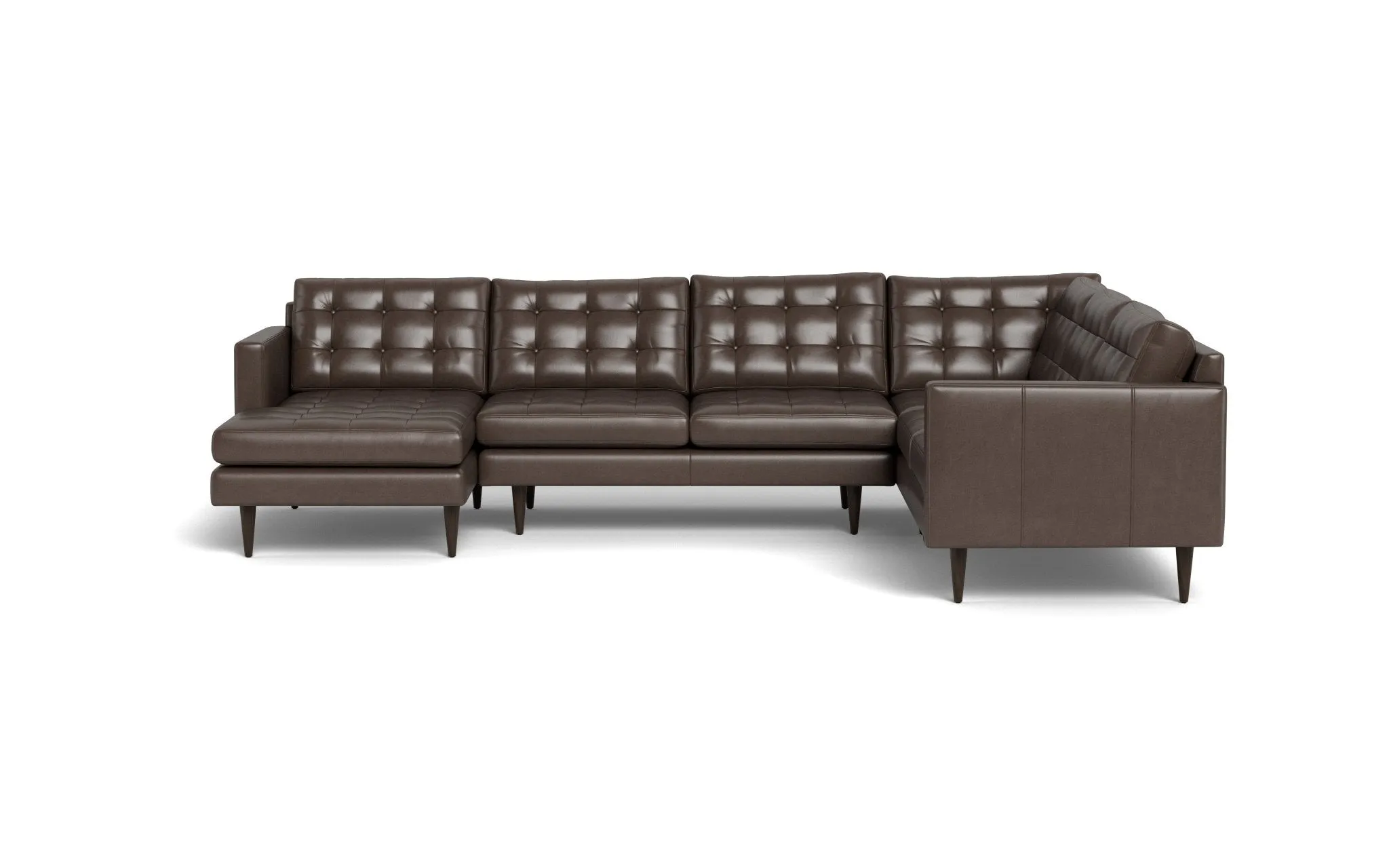 Wallace 131" Leather Corner Sectionals w. Left Chaise