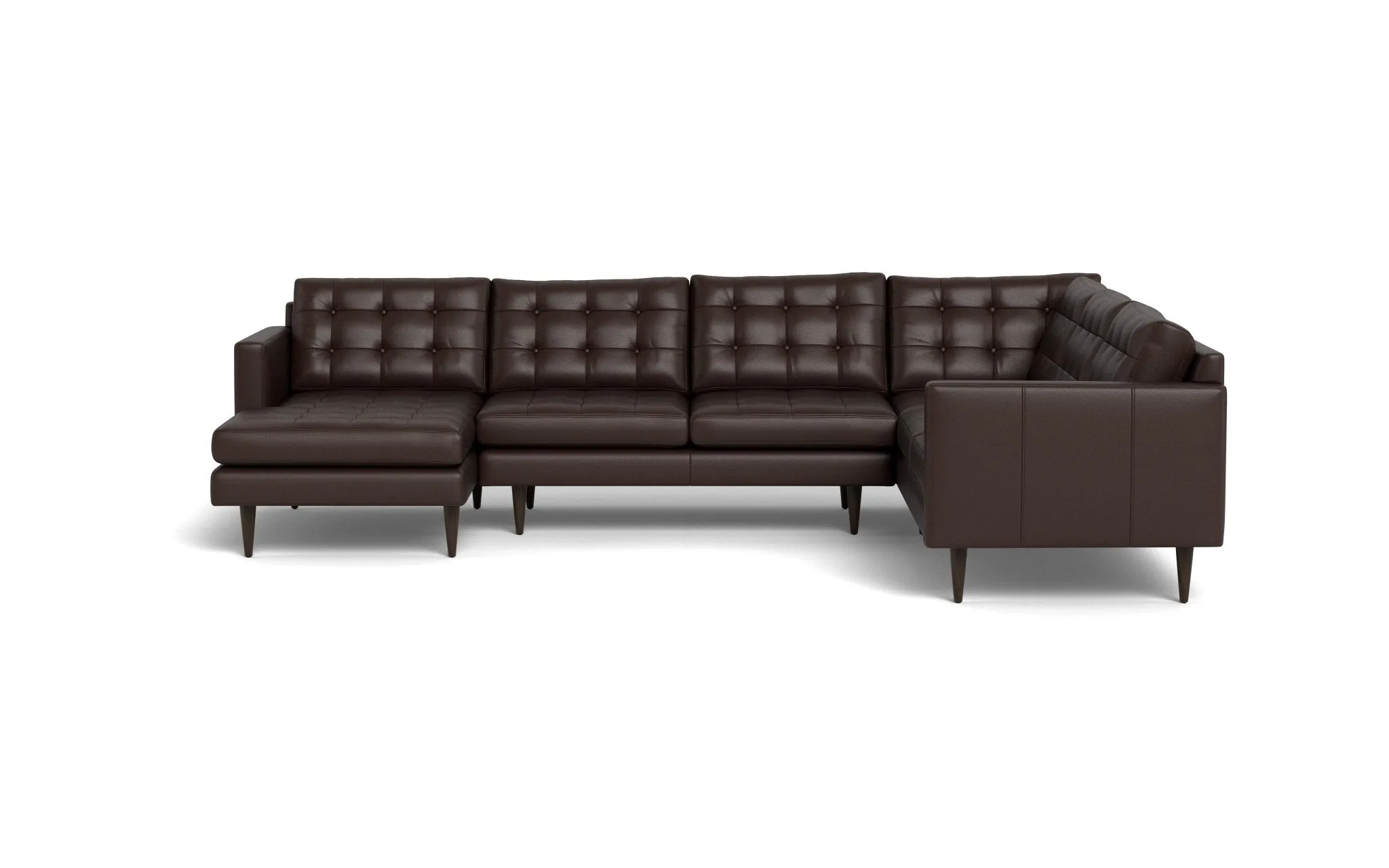 Wallace 131" Leather Corner Sectionals w. Left Chaise