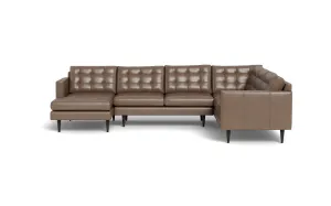 Wallace 131" Leather Corner Sectionals w. Left Chaise