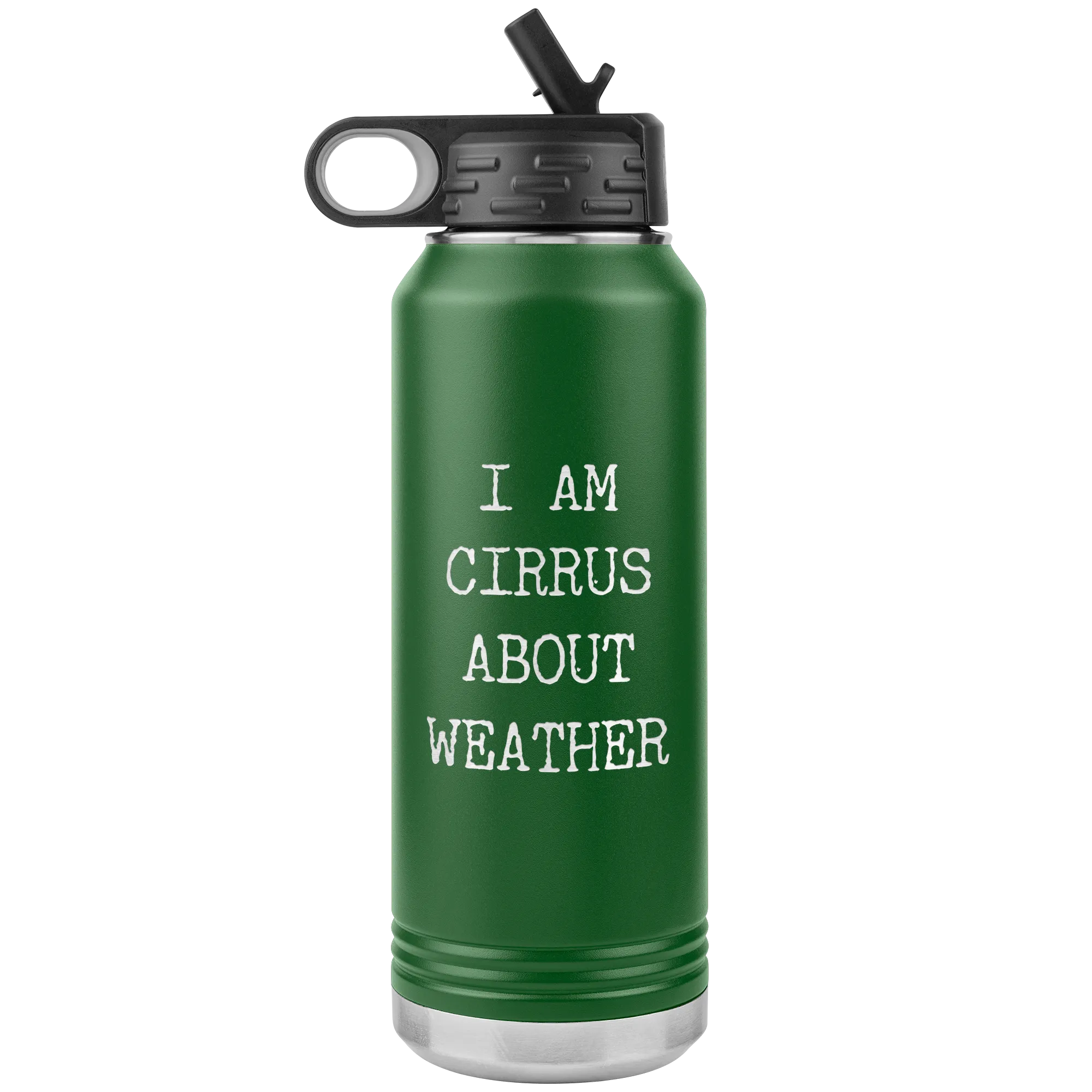 Weather Geek Gifts Weather Puns Meteorology Mug I Am Cirrus About Weather Funny Insulated Water Bottle 32oz BPA Free