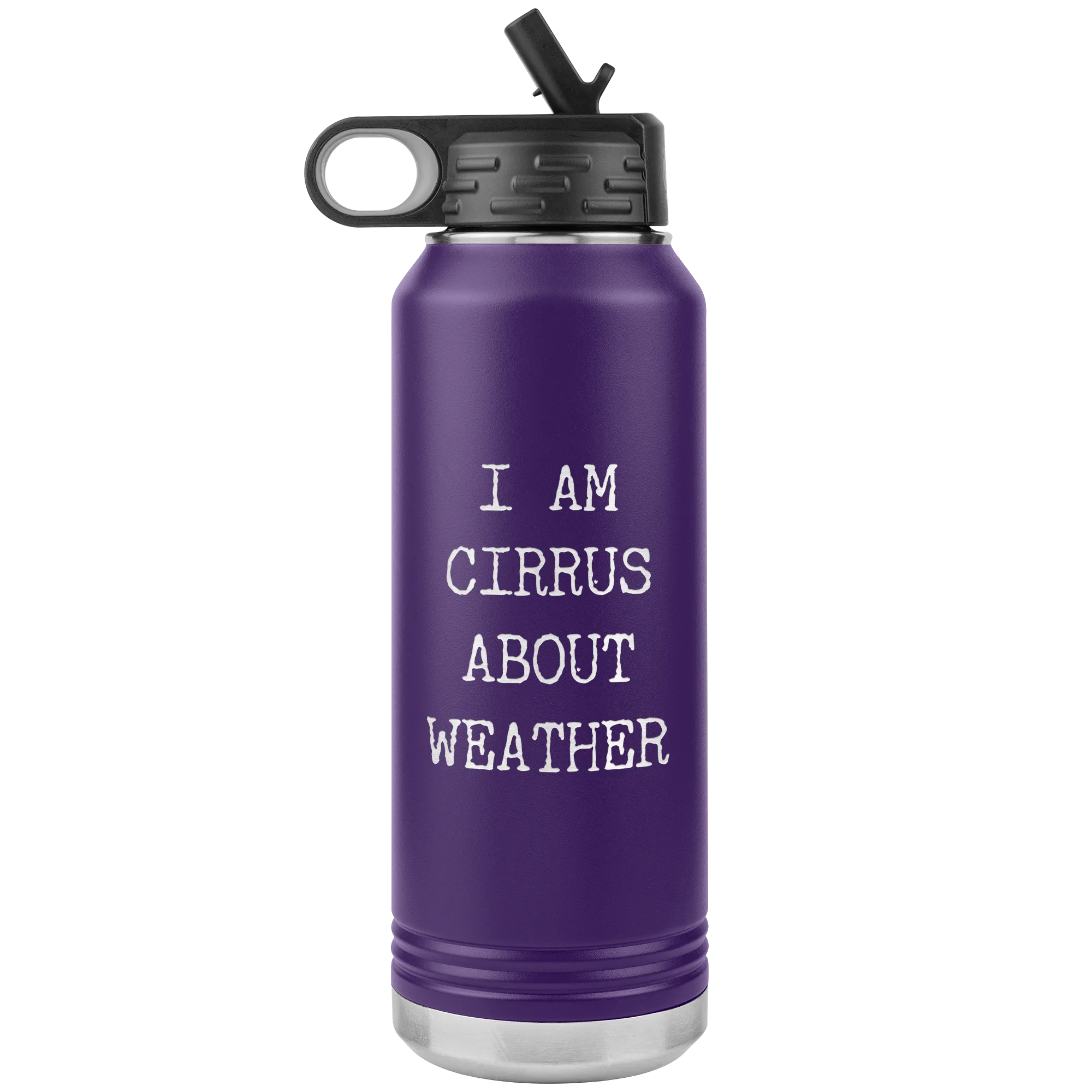 Weather Geek Gifts Weather Puns Meteorology Mug I Am Cirrus About Weather Funny Insulated Water Bottle 32oz BPA Free