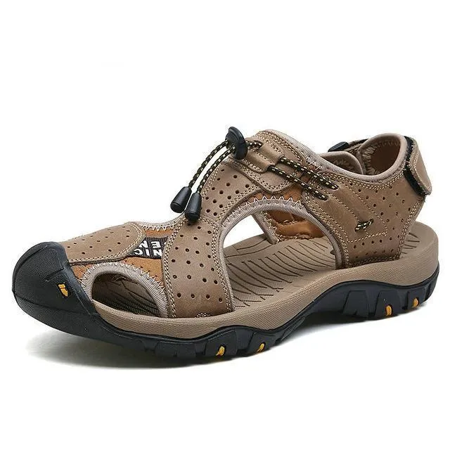 West Louis™ High Quality Genuine Leather Men Sandals