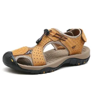 West Louis™ High Quality Genuine Leather Men Sandals