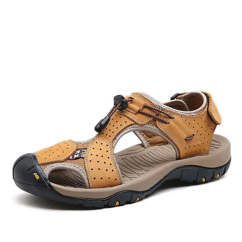 West Louis™ High Quality Genuine Leather Men Sandals