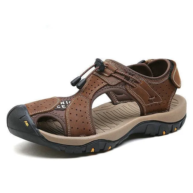 West Louis™ High Quality Genuine Leather Men Sandals