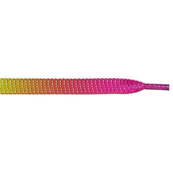 Wholesale Glitter Flat 3/8" - Colorful Gradient (12 Pair Pack) Shoelaces