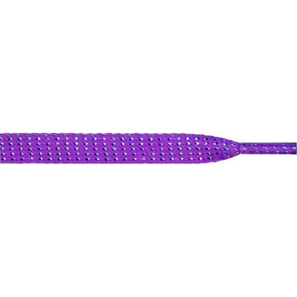 Wholesale Glitter Flat 3/8" - Purple (12 Pair Pack) Shoelaces