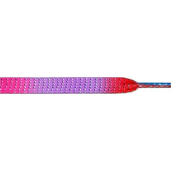Wholesale Glitter Flat 3/8" - Rainbow (12 Pair Pack) Shoelaces