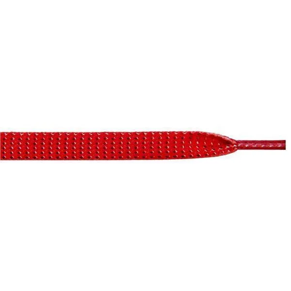 Wholesale Glitter Flat 3/8" - Red (12 Pair Pack) Shoelaces
