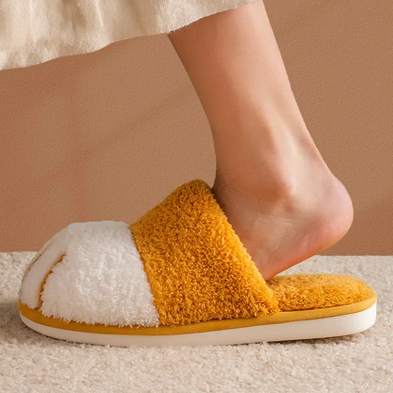 Winter Indoor Cute Cartoon Cat Paw Slippers