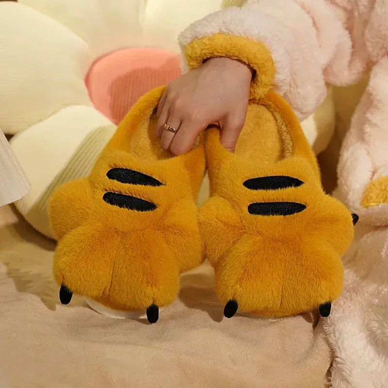 Women Shoes Plush Cotton Slippers 2025 Winter Cute Cartoon Indoor Anti Slip Couple Warm Comfortable Men Slippers Chanclas Mujer