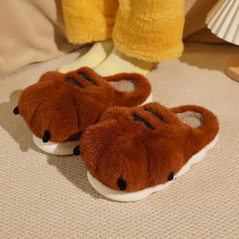 Women Shoes Plush Cotton Slippers 2025 Winter Cute Cartoon Indoor Anti Slip Couple Warm Comfortable Men Slippers Chanclas Mujer