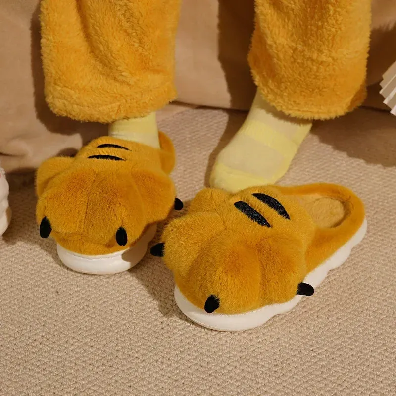 Women Shoes Plush Cotton Slippers 2025 Winter Cute Cartoon Indoor Anti Slip Couple Warm Comfortable Men Slippers Chanclas Mujer