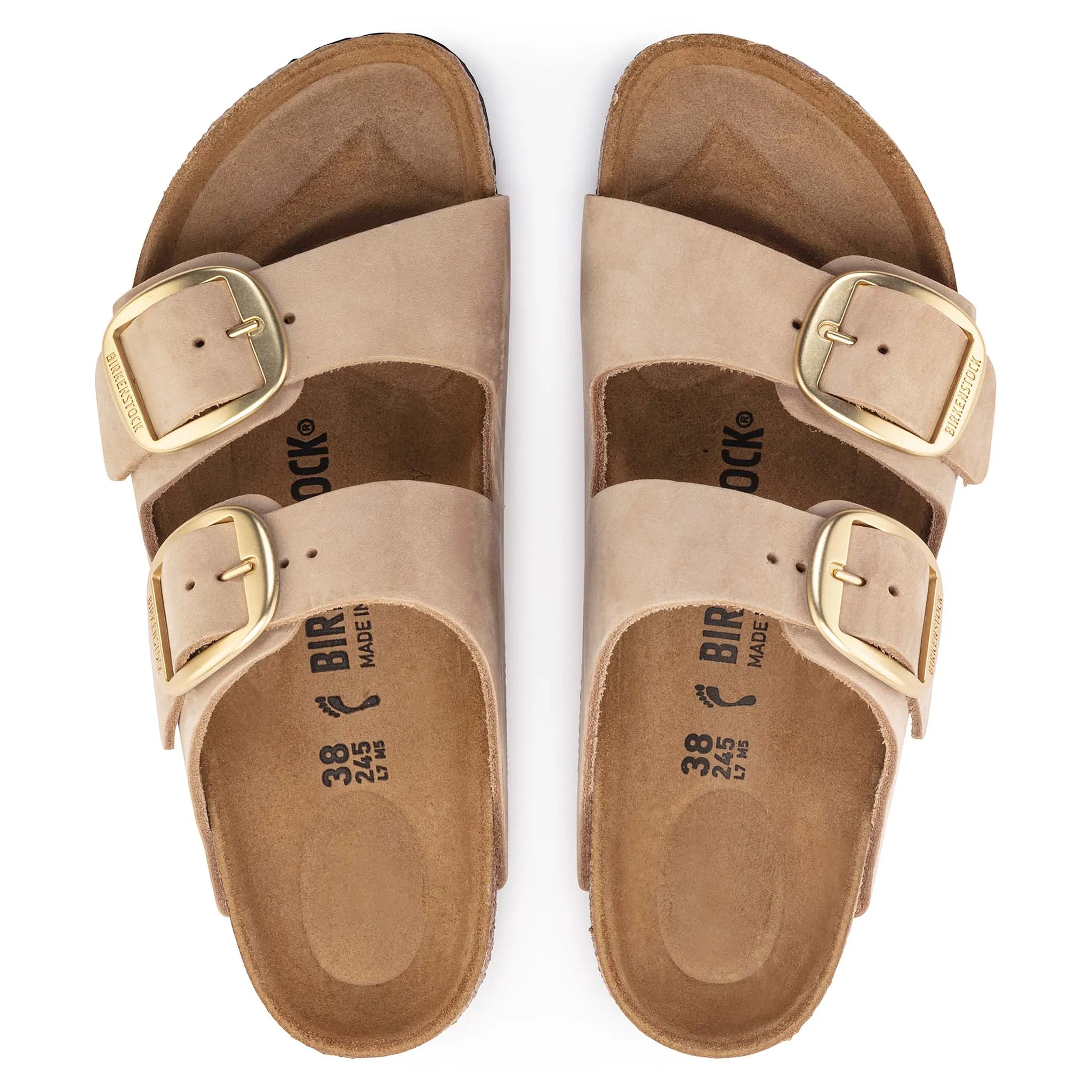 Women's Arizona Leather Big Buckle Sandals in Sandcastle
