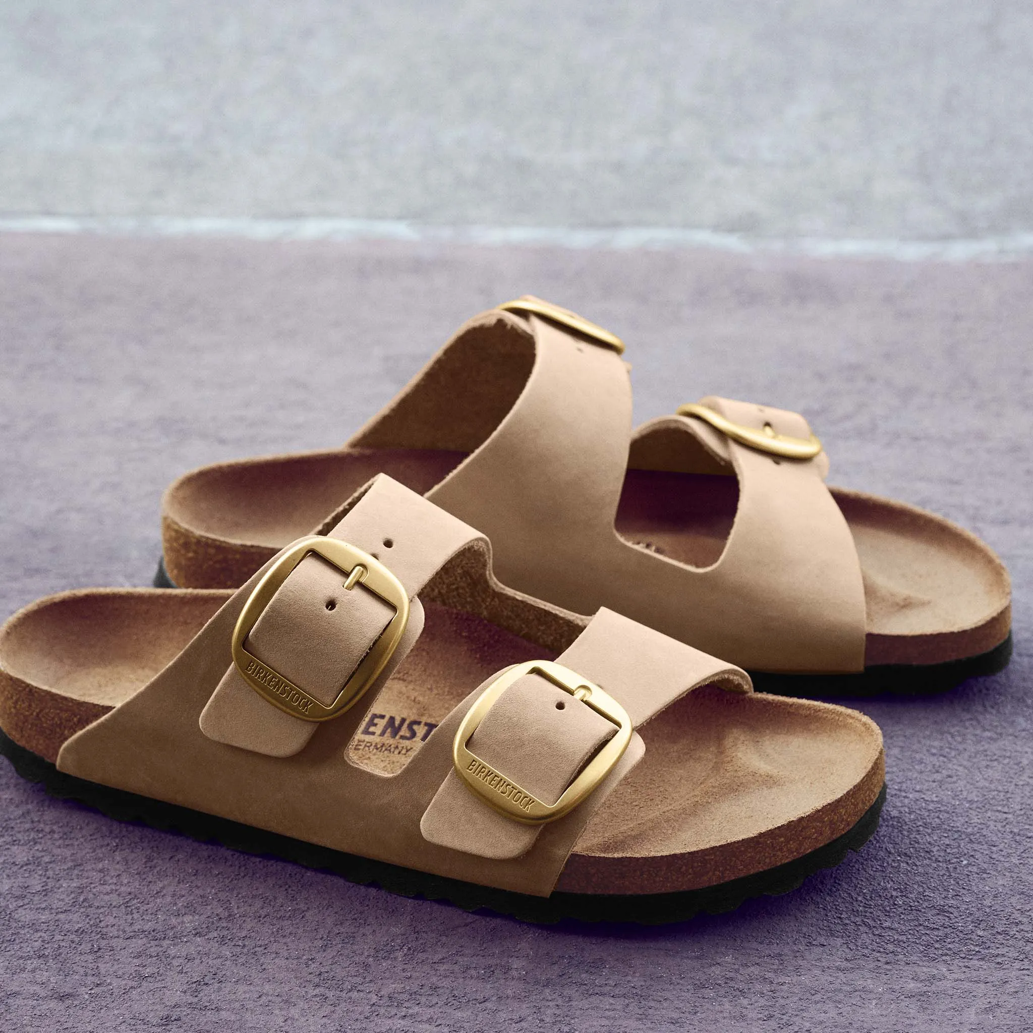 Women's Arizona Leather Big Buckle Sandals in Sandcastle