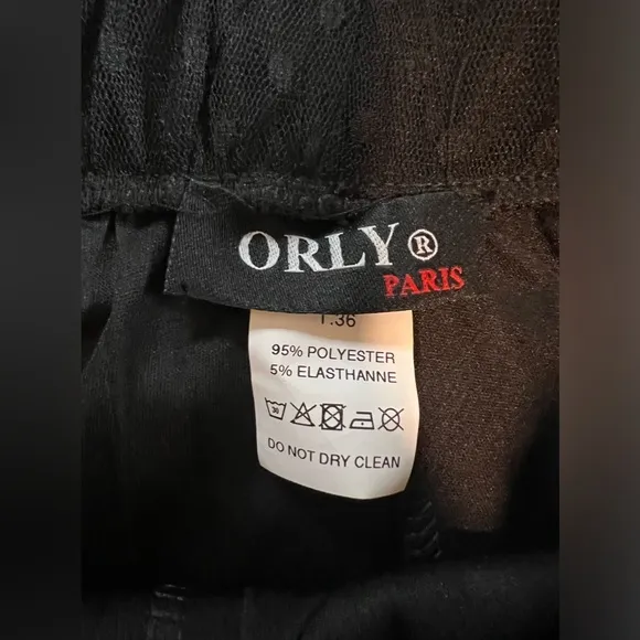 Women's Orly Paris Black Spotted Tulle Skirt - France size 36
