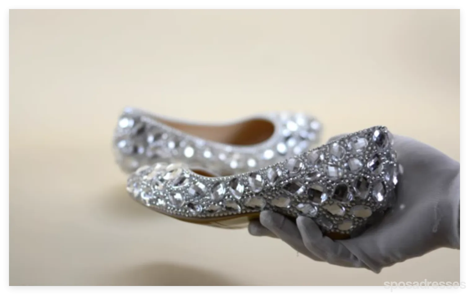 Women's Wedding Shoes Decorative Heel Wedding Heels Bridal Shoes With Beading,H81