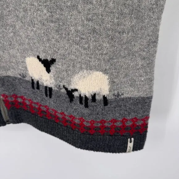 Woolrich Full Zip Sweater Vest Womens Large Gray 100% Lambswool Sheep