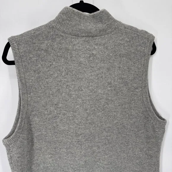Woolrich Full Zip Sweater Vest Womens Large Gray 100% Lambswool Sheep