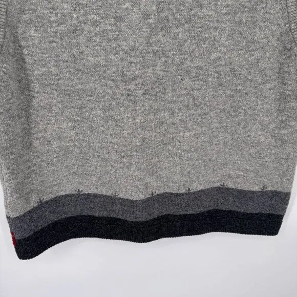 Woolrich Full Zip Sweater Vest Womens Large Gray 100% Lambswool Sheep