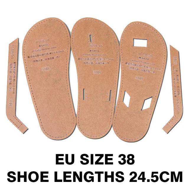 WUTA 726 Clear Acrylic template for DIY Men Flops Unisex Slipper Shoes Leather Template Set Craft Pattern Model