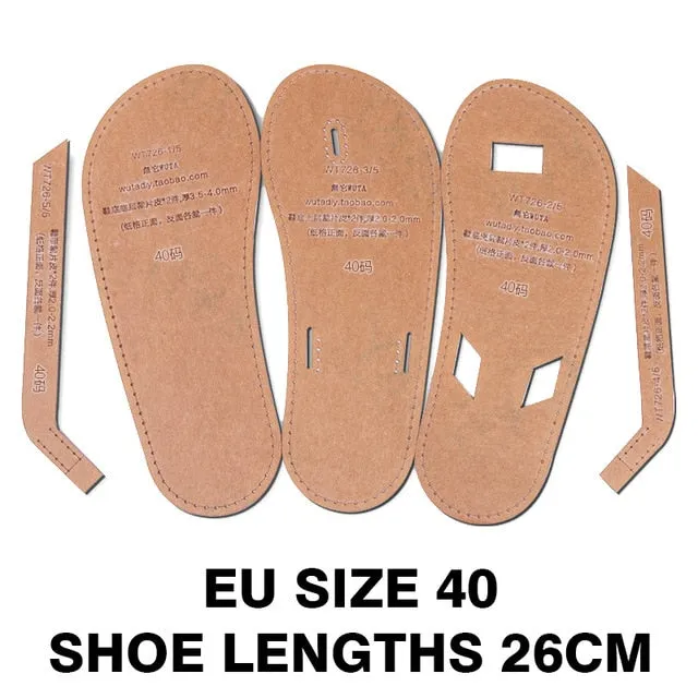 WUTA 726 Clear Acrylic template for DIY Men Flops Unisex Slipper Shoes Leather Template Set Craft Pattern Model