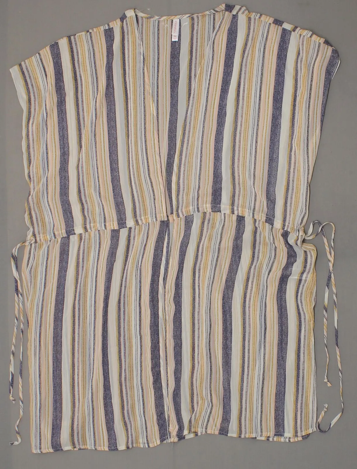 Xhilaration Women's Short Sleeve Striped Sheer Stripe Kimono
