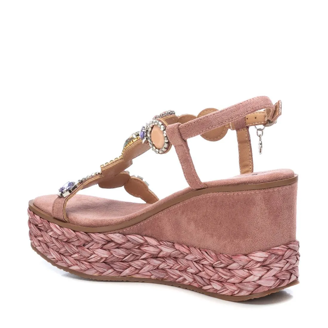 XTI Nude Jewelled Wedge Sandals