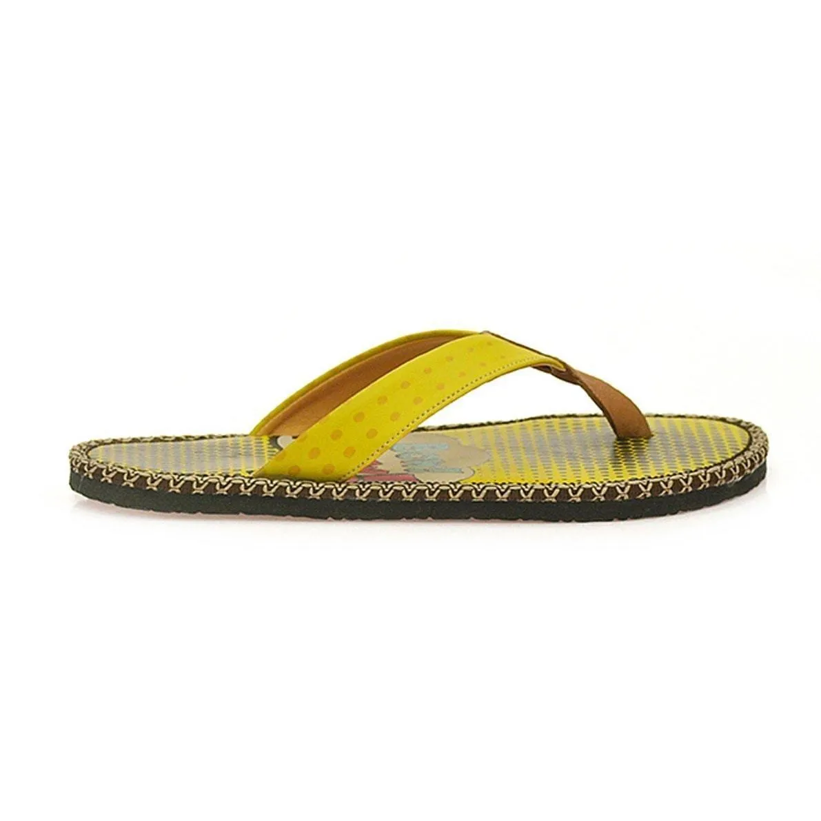 Yellow Cartoon Puppy Flip-Flop CAL404