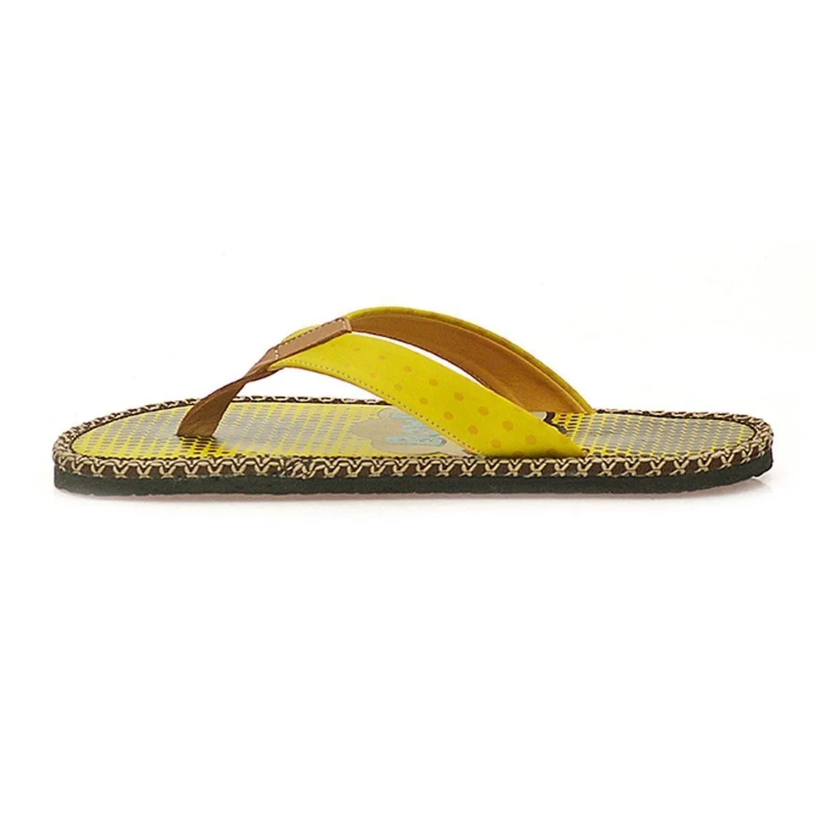 Yellow Cartoon Puppy Flip-Flop CAL404
