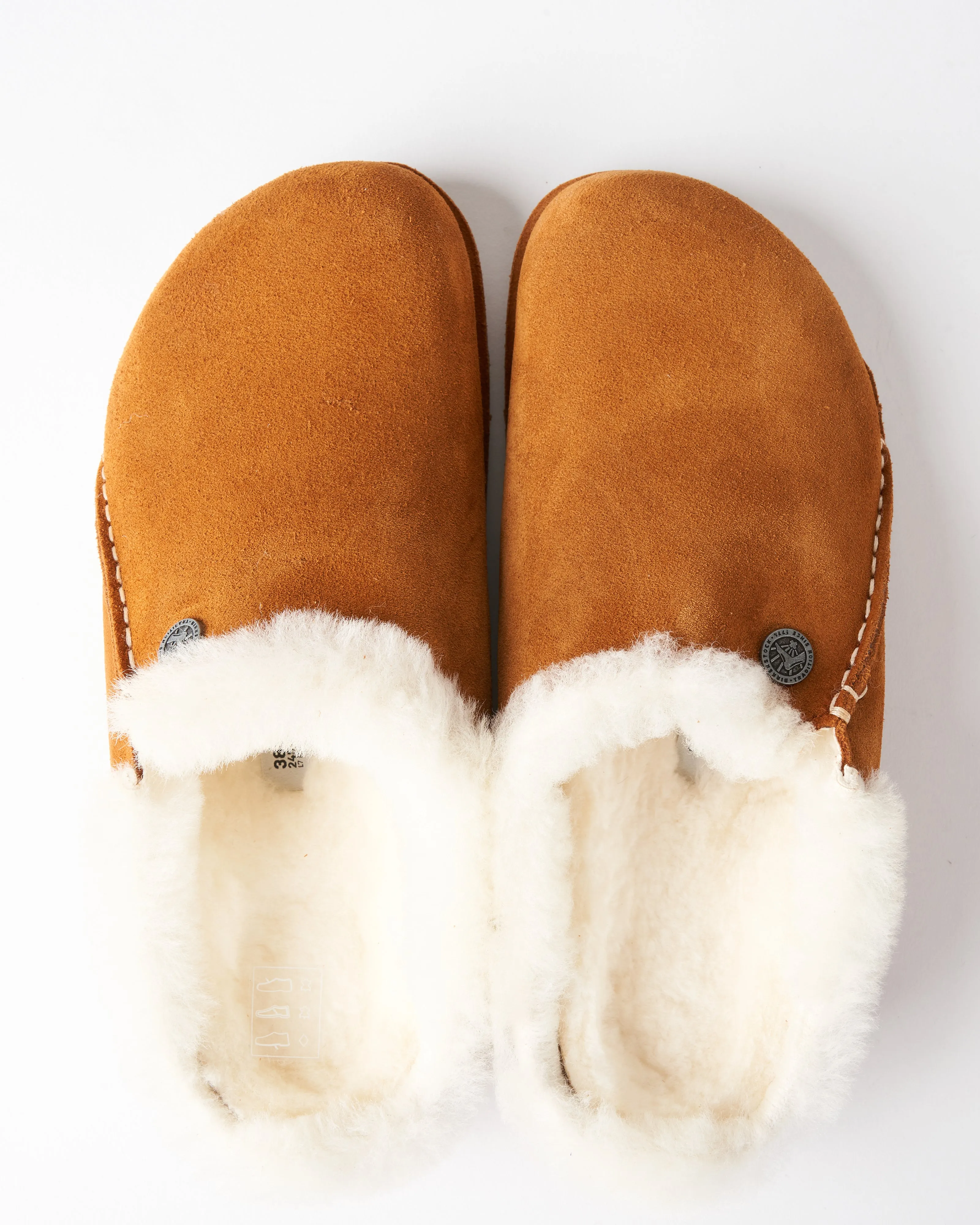 zermatt slipper w/shearling - mink suede/natural shearling