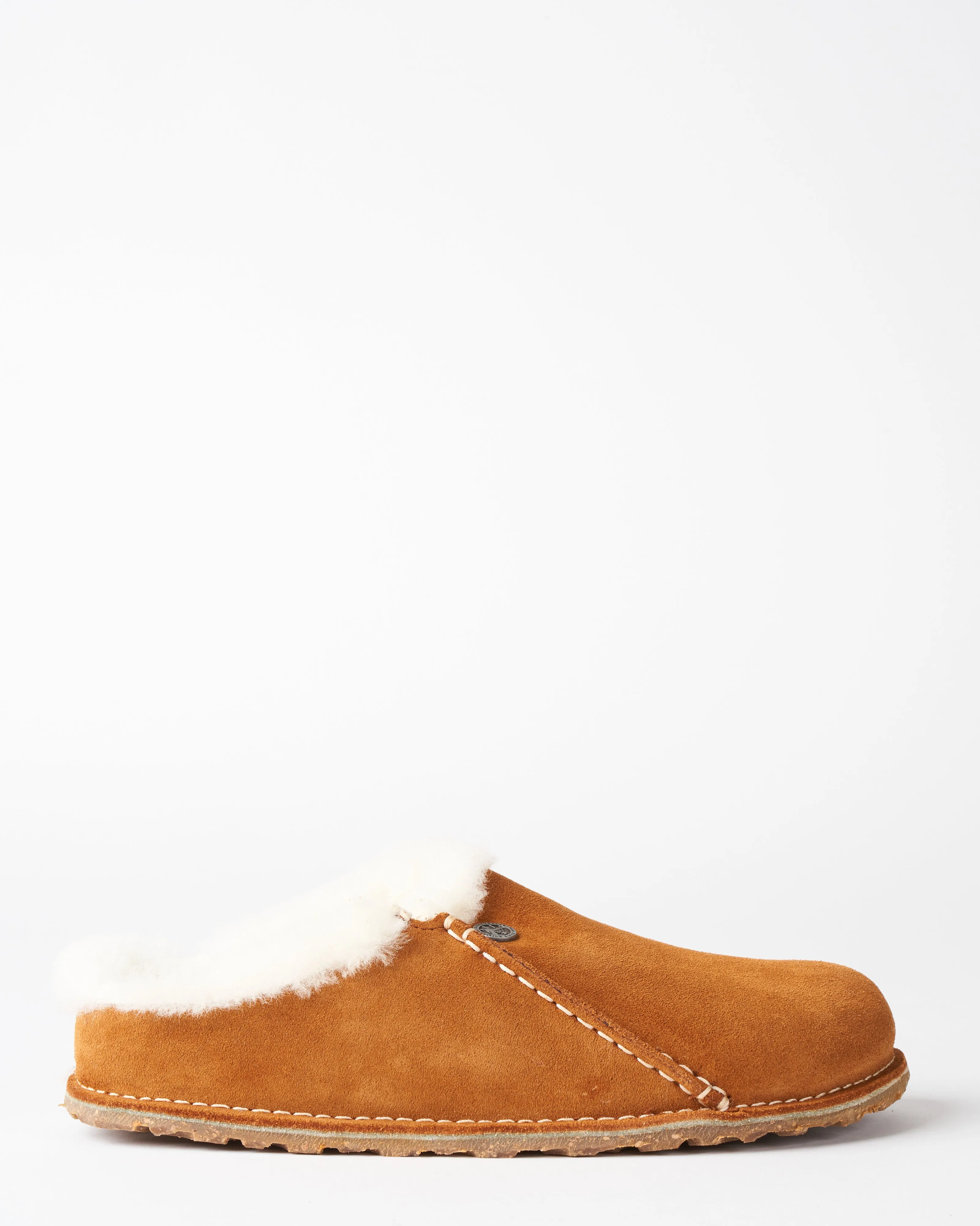 zermatt slipper w/shearling - mink suede/natural shearling
