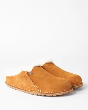 zermatt slipper w/shearling - mink suede/natural shearling
