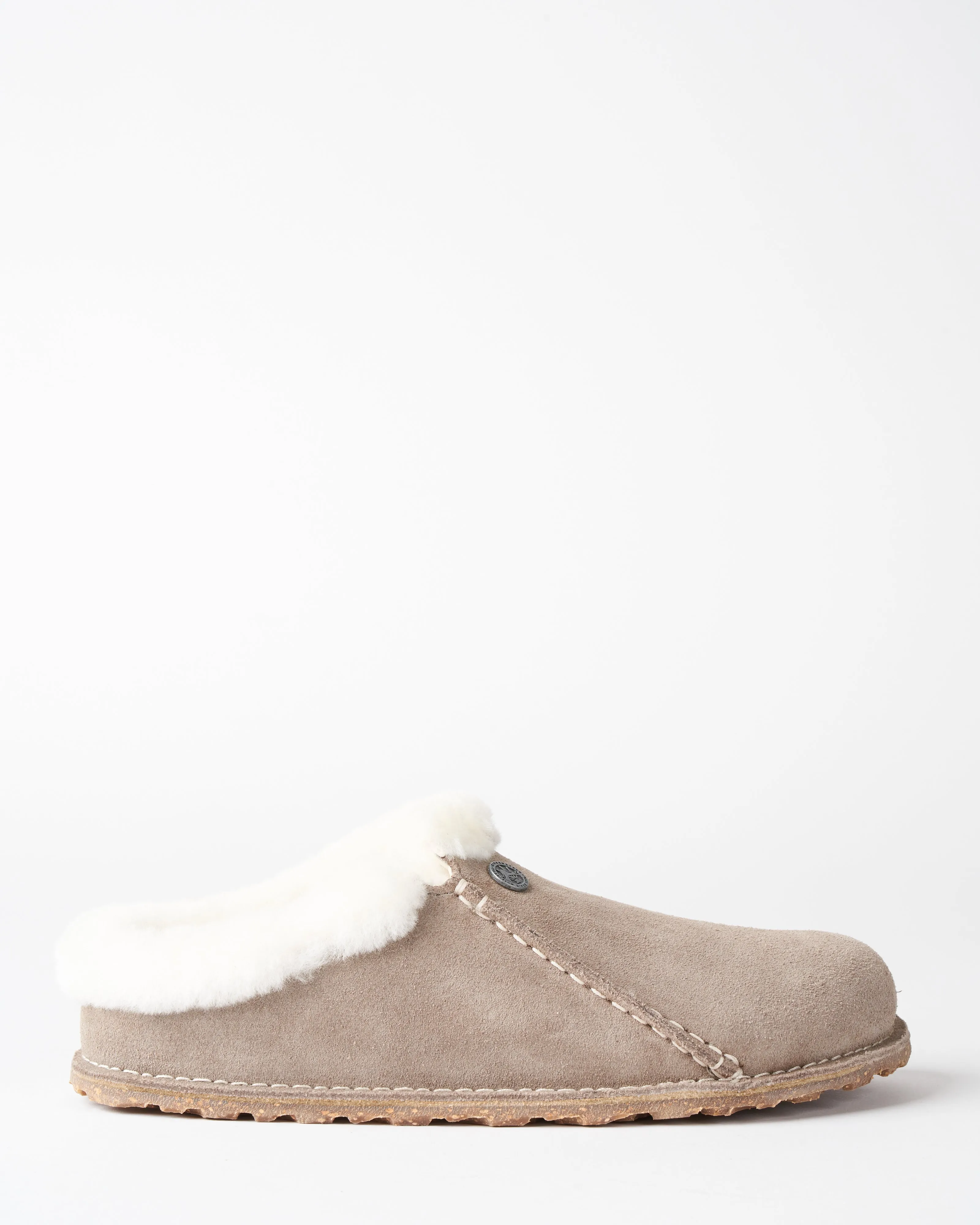 zermatt slipper w/shearling - stone coin suede/natural shearling